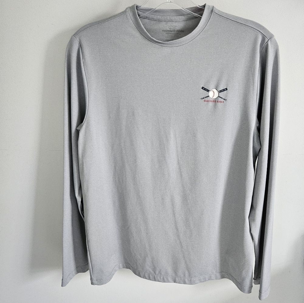 Vineyard Vines Gray Performance Baseball Shirt